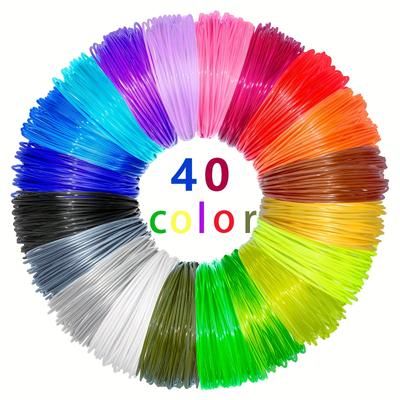 TEMU 40 Color Pla Wire For 3d Pencil, 1.75mm Diameter, 118.11 Inches Per Strand, Total 4724.5 Inches, Random Color, Plastic Material, No Electricity Needed