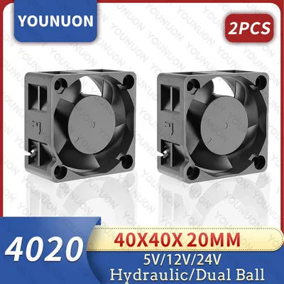 2 Pieces Ball 40mm Cooling Fan 40x40x20mm Cooler 24V 12V 5V 4020 Computer Case Cooling Fan 2PIN 3PIN Heatsink Fan 3D Printer Fan