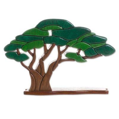 Olive Tree,'Wood Olive Tree Sculpture Crafted in Peru'