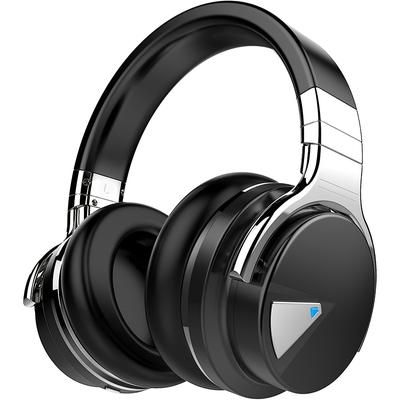 TEMU E7 Active Noise Cancelling Headphones With Microphone Wireless Headphones Over Ear, Comfortable Protein Earpads, 30 Hours Playtime