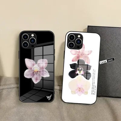 Wildflower 3D Flower Blooming Orchids Phone Case Glass Shell FOR IPhone 15ProMAX 14 11 12 Pro 15 16