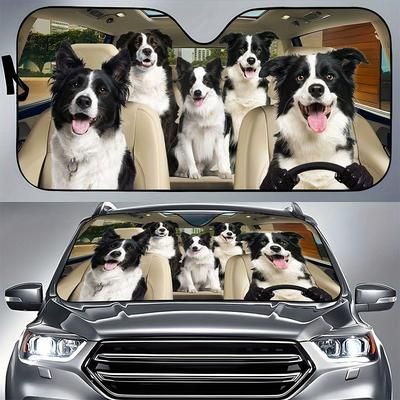TEMU Car Sunshade - Blocking, Foldable Windshield Protector In Oxford Cloth With Suction Cups - Ideal Gift For Dog Lovers, Keeps Car Interior Cool & Comfortable