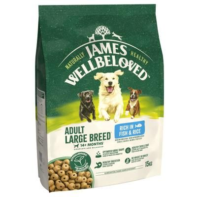 2x15kg Adult Large Breed Fish & Rice James Wellbeloved Dry Dog Food