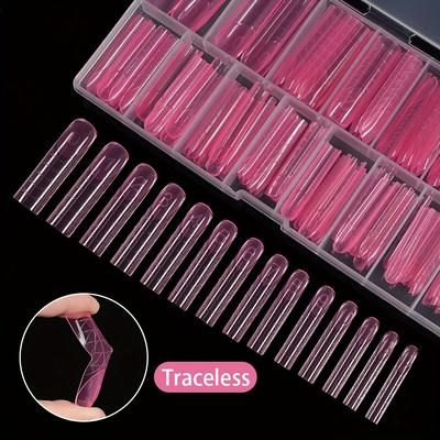 TEMU 140pcs/box Gel Nail Head Kit For Gel Polishing False Nails, Soakable Easy Nail Extension Acrylic False Nail Heads For Quick Uv/led Extension Molds Double-ended Nail Extension On The Nai