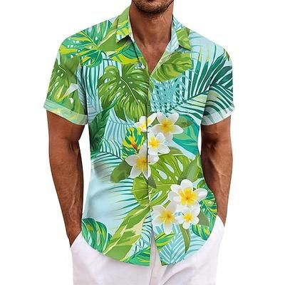 Per uomo Foglia di palma Piante Tropicali Fiori Camicia hawaiana estiva Camicia con Bottoni Camicia Aloha Manica Corta Hawaiano Resort Vacanza Ferie Abbigliamento mare Estate Primavera Collo ripiegato