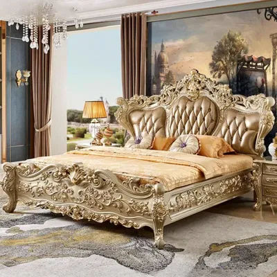 European Style Double Bed Luxury Modern Romantic Comfortable Girl Bed High Quality Headboards Letto Matrimoniale Furniture