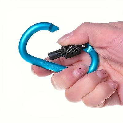 TEMU 5-pack Aluminum Alloy Carabiners - Secure Locking D-ring Buckles For Backpacks, Camping & Outdoor Gear - Uncharged, Mixed Color Set