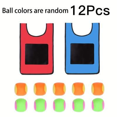 TEMU 2pcs Sticky Ball Vest Set With 10 Balls In Random Colors, Dodgeball Game For Outdoor Teamwork Parties