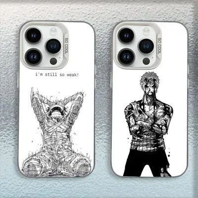 Anime Ones P-Pieces Zoro Phone Case For iPhone 16,15,14,13,12,11,Mini,Pro,MAX White Matte Shockproof