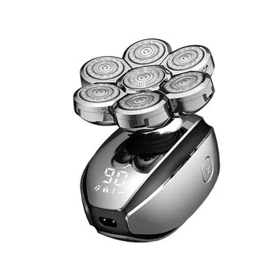 6-In-1 Electric Head Shaver for Bald Men 7 Blades Floating Razor Hair Trimmer USB Rechargeable LED Display Beard Shavers