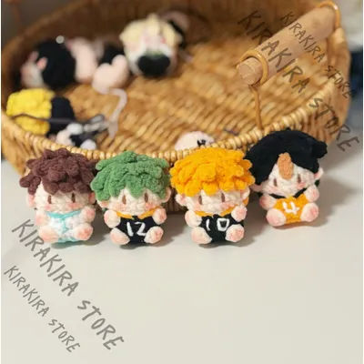 Haikyuu!! Crocheting Anime Handcraft Figurine Kawaii Handmade Cosplay Cotton Accessories Mobile Phone Bag Pendant Keychain Gift
