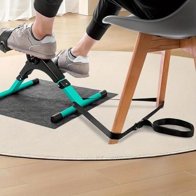 TEMU Pedal Exerciser Mini Exercise Bike Portable Folding Home Arm And Leg Trainer Adjustable Resistance Fitness Exercise Equipment For Women And Men, Exercising In Seated
