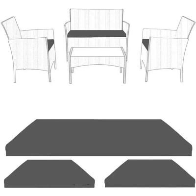 TEMU Rattan Set Replacement 3pcs Rattan Replacement Set Cushions Garden Sofa Set Outdoor Garden ( No Furniture Included)