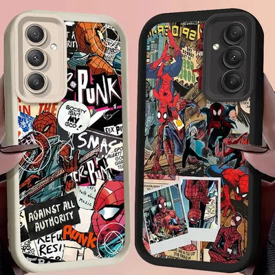 Marvel Spider Man Graphic Case for Samsung Galaxy S25 S24 S23 Ultra S22 S21 Plus FE 5G A54 A34 A14 A73 A53 A33 5G Silicone Etui