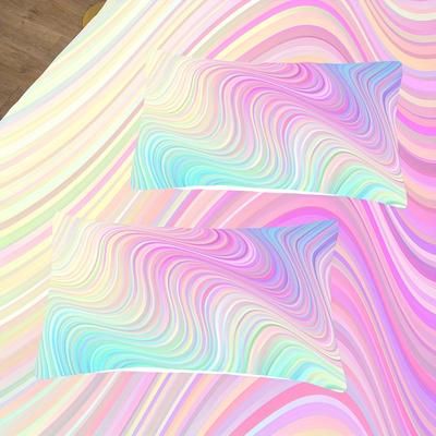 TEMU Rainbow Bedding Set 3d Modern Pattern Ombre Bedding Single Pastel Marble Duvet Cover Mint Green Pink Quilt Cover 2/3pcs Abstract Bedding Set