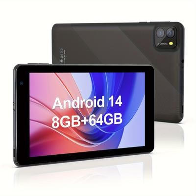 TEMU Android Tablet 7 Inches, Android 14.0 Tablet 8gb(3+5) + 64gb Rom, -core Processor 1024x600 Ips Screen Dual Camera Tablet, Supports 2.4g Wifi, 3500mah Battery, Tablet, Pad