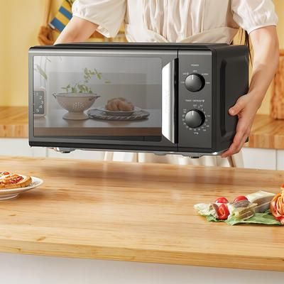 TEMU Comfee' Black 19l 700w Mirror Mini Microwave Oven, And Quick Function, 5 Cooking Power Levels With Kitchen Manual Timer - Mirror Design Cmo-mp012nd (mb)