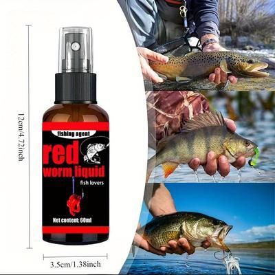 TEMU New Product Smell Red Worm Liquid Fish Lure Spray Lure Carp Bait Opening Additive Fishing Small Medicine