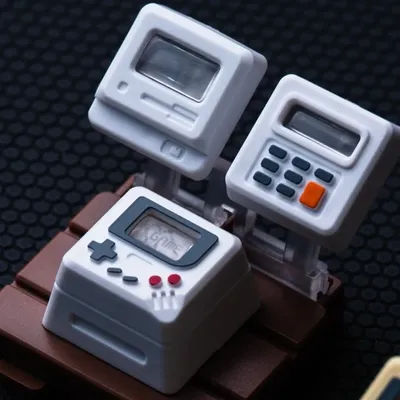 K-04 3-in-1 Retro Transparent Keycap Set for Mechanical Keyboards, Cute Game Console Replacement Keycaps Creative Accessories