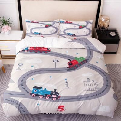 TEMU Little Train Duvet Cover, Provides 11 Different Sizes From, For Thomas Themed Bedding Set With 2 Pillowcases