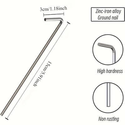 TEMU 20 Heavy Duty Stainless Steel Tent Pegs - Great For Outdoor Camping, Gardening And Christmas Decorations