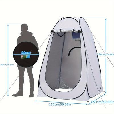 TEMU Portable Pop Up Tent , For Outdoor Camping Picnic Toilet & Shower, Fishing Sunshade, Beach Dressing Changing Room, Quick Setup Utility Tent