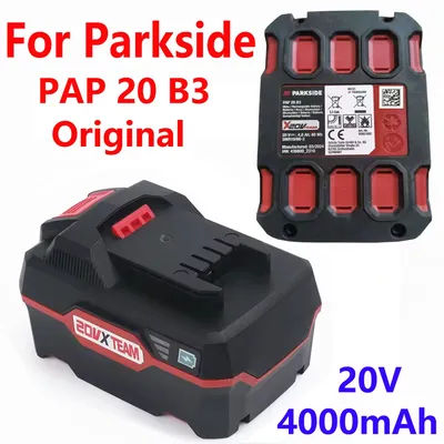 100%Original 20V 4000mAh Li-Ion Rechargeable Battery PAP 20 B3 For Parkside X 20V Series Cordless Power Tool Accessories Battery