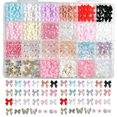 TEMU Solid Color Ribbon Bow Nail Decoration Alloy Diy