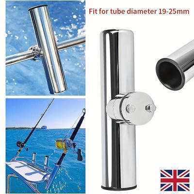 TEMU 19 - 25mm Stainless Steel Boat Fishing Rod Holder: Rail Mount With 360° Adjustability For Marine