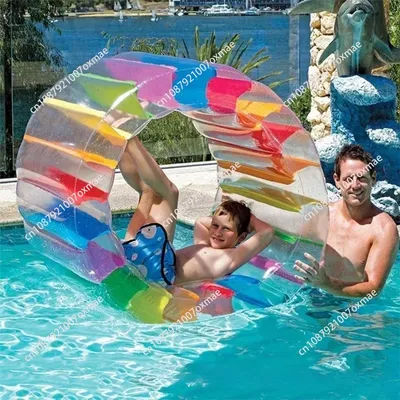 GIANT SWIMMING POOL TOYS INFLATABLE WATER WHEEL FLOATS ROLLER FLOATING RAFT