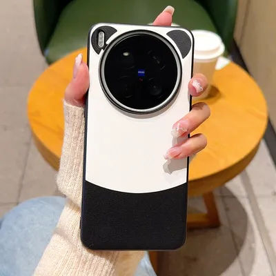 For VIVO X200 Ultra X200s Case Luxury Luxury Leather Panda Contrast Color Back Cover For VIVO X