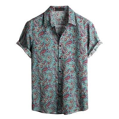 Retrò Vintage Boho Anni '70 Camicia Camicie hawaiane Hippie Paisley Costume Per uomo Halloween Carnevale Festival Musicale Vacanza al Mare Festa a tema retrò Adulti Camicia