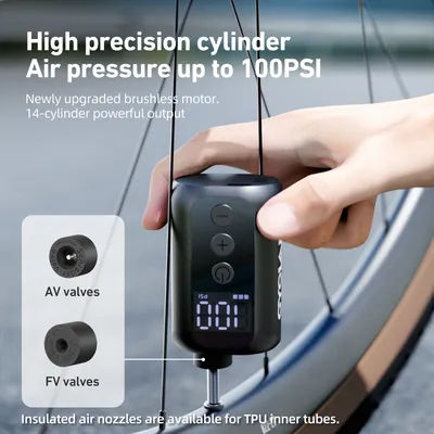 CYCLAMI A5S MINI Electric Air Pump Road MTB Portable Fast Rechargeable Compressor Tire Inflator 100 PSI With screen