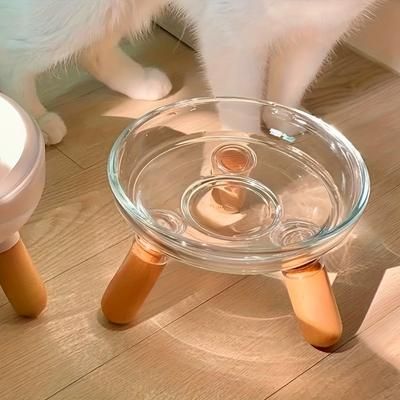 TEMU Essential Pet High-profile Inherent Cat Bowl Dog Bowl Non-tip Elevated Stand Spinal Protection Large Diameter Drinking Basin Raised
