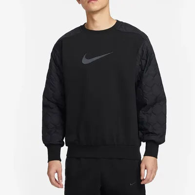 Nike Official New Men's Fleece Patch Basketball Sports Round Neck Sweatshirt FN2668-010