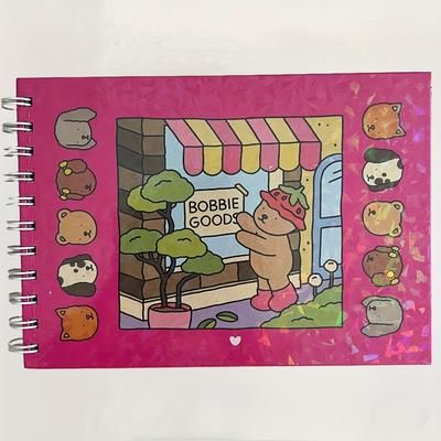 TEMU Adult Coloring Book With Cute Bear Illustrations - Relaxing Stress- Design, Spiral-bound Drawing Pad For Adults And Teens, Notebooks