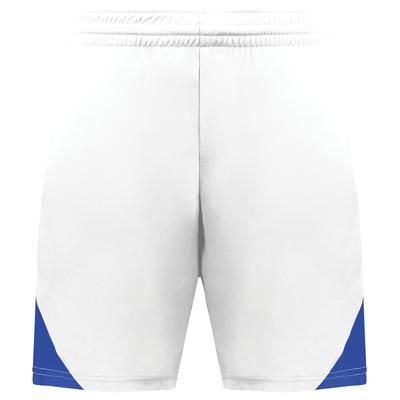 Augusta Sportswear 1736 Step-Back Modern Fit Basketball Shorts in White/Royal size 2XL | Polyester