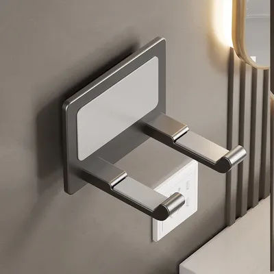 No-Drill Blow Dryer Wall Mount - Aluminum Alloy Waterproof Holder, Cord Organizer & Bathroom Storage, Fits All Hair Dryers