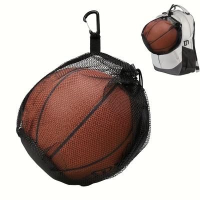 TEMU Durable Mesh Sports Ball Storage Bag With Zipper Pocket & Quick-release - Multi-sport Equipment Carrier For Basketball, Soccer, Volleyball, Swimming Gear - Beige/green/black, Sport Bag, Sturdy