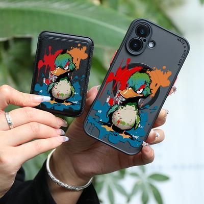 TEMU 2pcs 1 Set&fashionable Luxury All Inclusive Shockproof Pattern For Iphone 16 15 14 11 Pro 8 Pus Magnetic Phone Case&high Quality Leather Magnetic Kj1