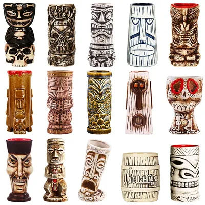 Personalized Hawaiian cocktail cups,tiki bar tiki cups，tiki mugs,creative cups, ceramic cups, zombie cups，drinkware