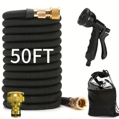 TEMU Expandable Garden Hose, Water Hosepipe Retractable Flexible Never Kink Hose Pipe For Pet& Car Washing, Cleaning, Watering Lawn And Garden, Reaching 25/50/75/100ft After Expansion