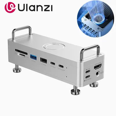 Ulanzi QT03 Docking Station USB-C Type-C SD FT4.0 4K HDMI 60HZ HD Vertical Hub 8TB USB4 40Gbps for Mac mini Windows PC Phone