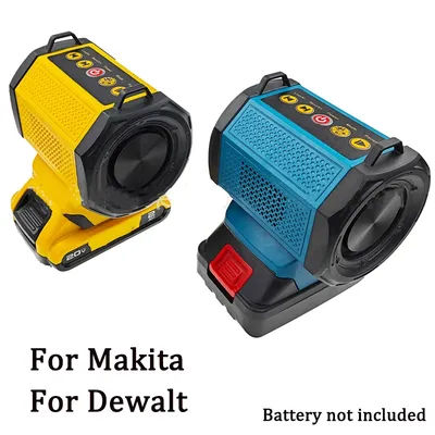 Haut-parleur Bluetooth Portable pour batterie Li-ion Makita/Dewalt 18V avec Port USB type-c, lecteur de Charge, amplificateur de haut-parleur