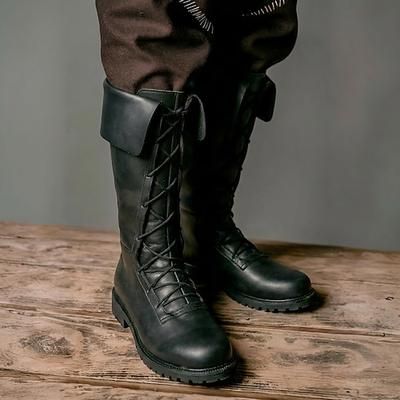 Retrò Vintage Medievale Rinascimento A stivale Costume Per uomo Celtico Costumi da pirata Halloween Mascherata Performance LARP Fiera Rinascimentale Adulti Scarpe