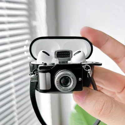 Pour Apple Airpods Pro 1 2 étui mignon Flash lumière caméra écouteur étui avec sangle pour Air Pods