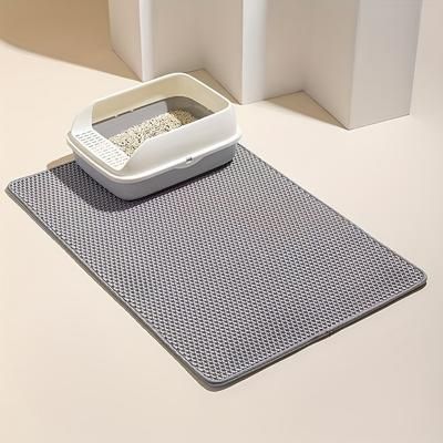 TEMU Double-layer Filter & Anti-cylinder Cat Litter Mat - Lightweight Eva Material, Spill Containment, Easy Mat For Indoor Cats