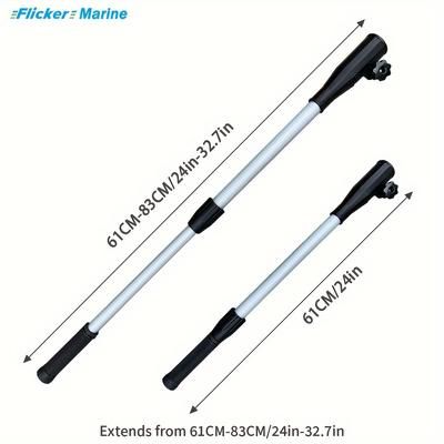 "TEMU Flicker Marine Engine Handle Extension Pole - 24-32" Aluminum Alloy With Nylon Fittings & Silicone Spacer, Fit"