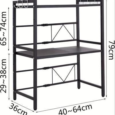 TEMU Extendable Microwave Oven Rack Adjustable Heavy Duty Kitchen Stand Storage Shelf