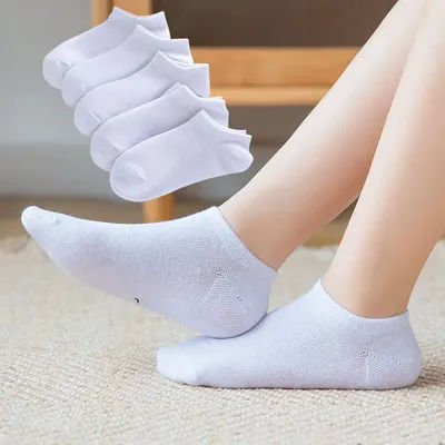 5 Pairs/Lot Children Cotton Socks Kids Boy Girl Baby Fashion Soft Black White Gray Socks For Summer 1-12 Year Teen Student Socks